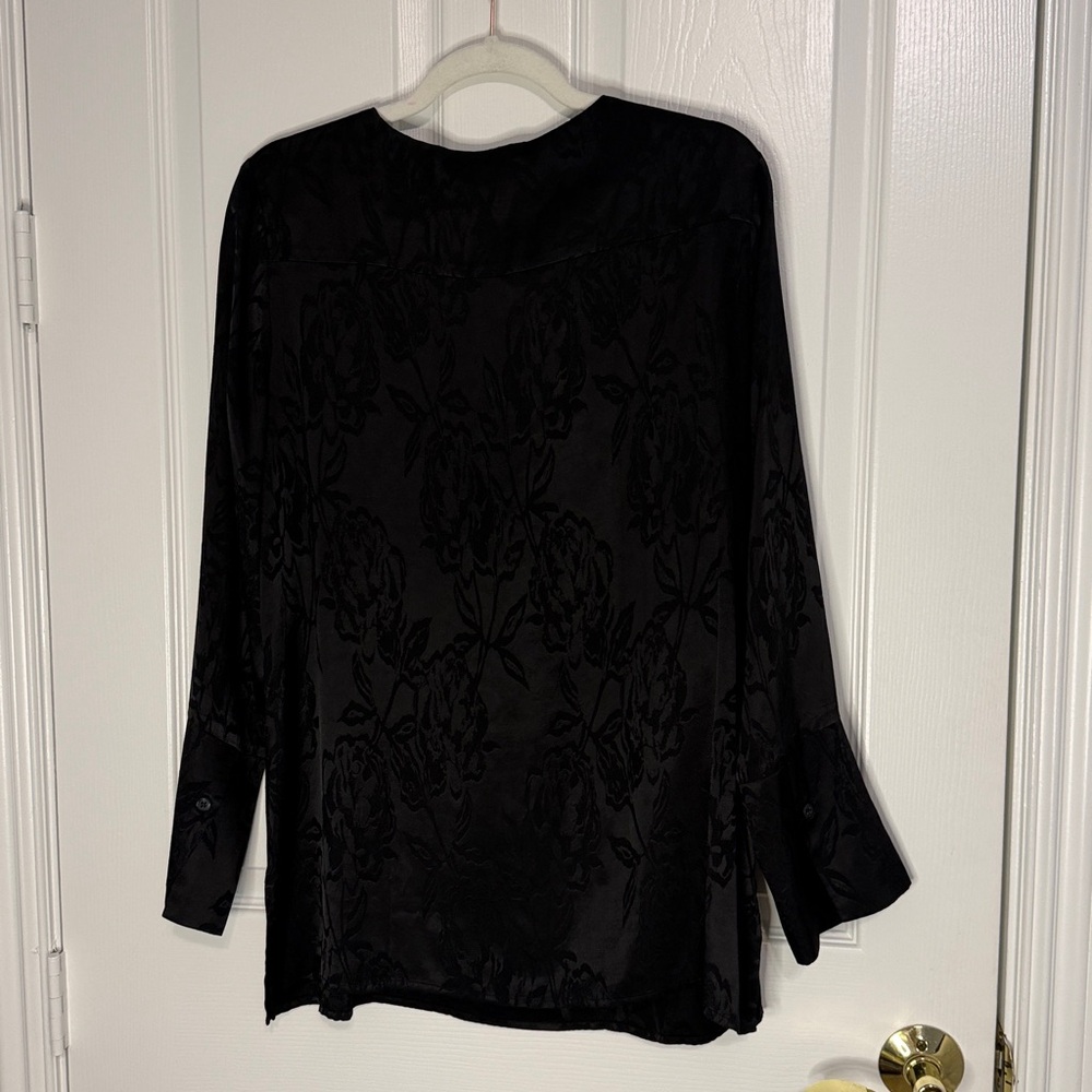 Chico's Elegant Black Long Sleeve Blouse 2 - Picture 9 of 9